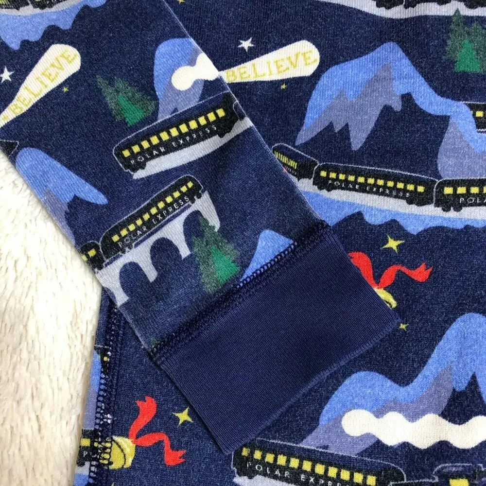 Hanna Andersson Polar Express Christmas blue train pajama set size 150 or US 12